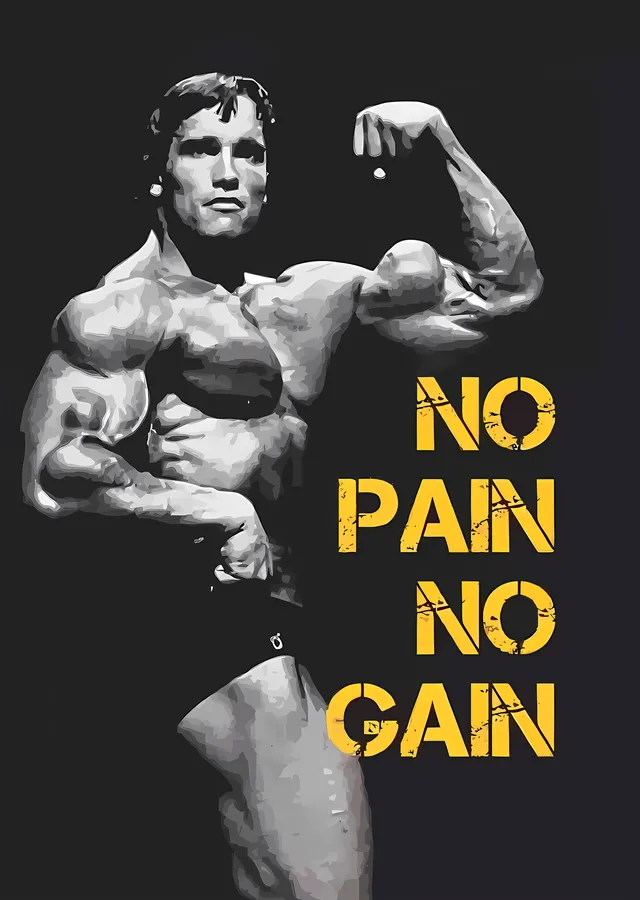 Arnold Schwarzenegger: No Pain No Gain metal tablo