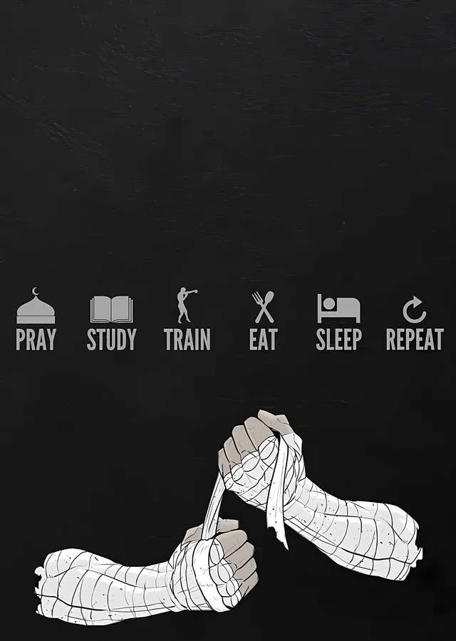 Namaz, Ders Çalış, Antrenman, Ye, Uyu, Tekrarla metal tablo