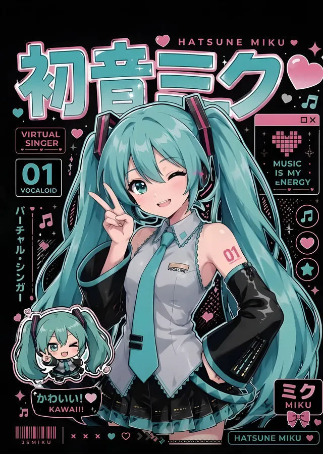 Hatsune Miku - Virtual Singer metal tablo