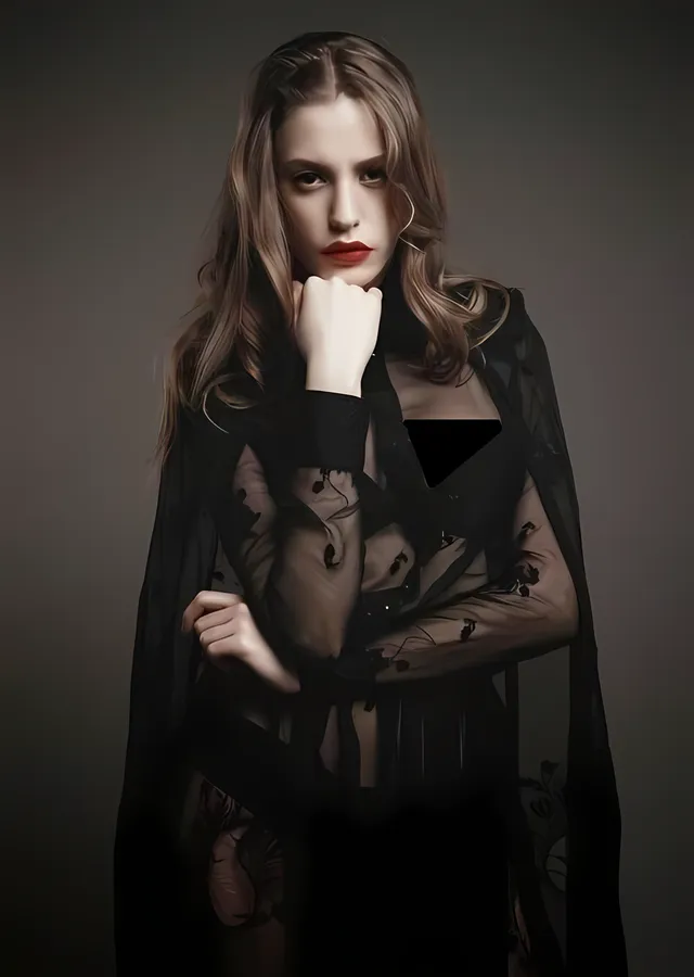 Serenay Sarıkaya Siyah Tüller metal tablo