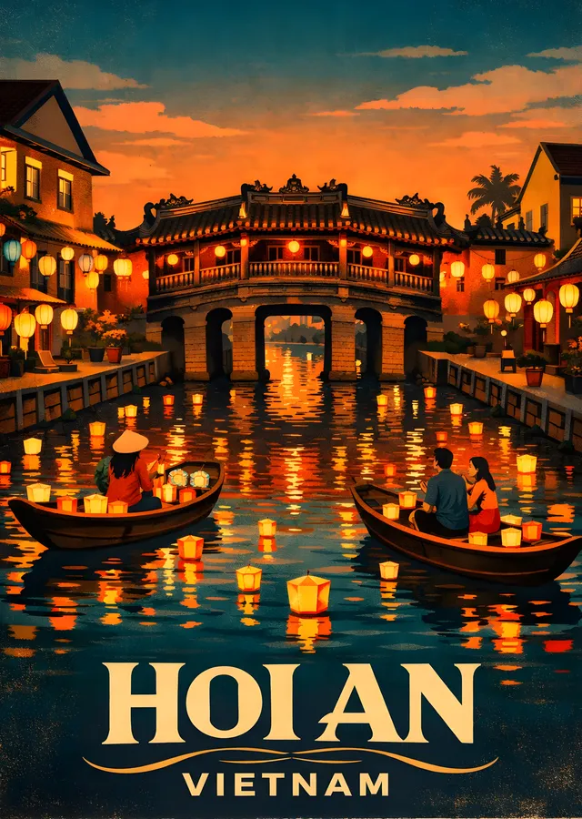 Hoi An, Vietnam: Gece Masalı metal tablo