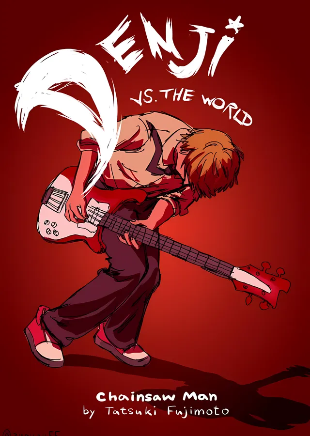 Denji vs. The World: Zincir Testere Adam metal tablo