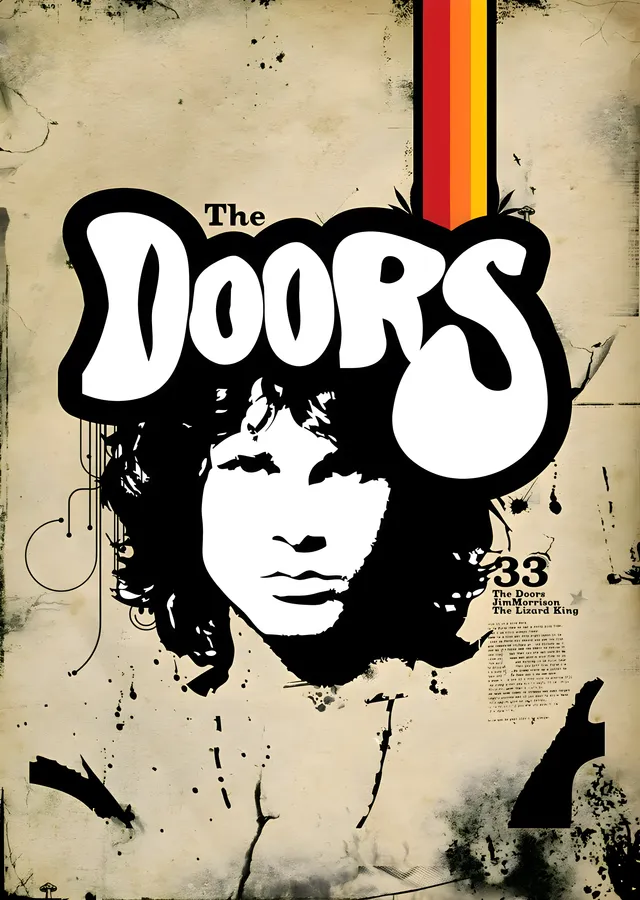 The Doors: Jim Morrison Portresi metal tablo