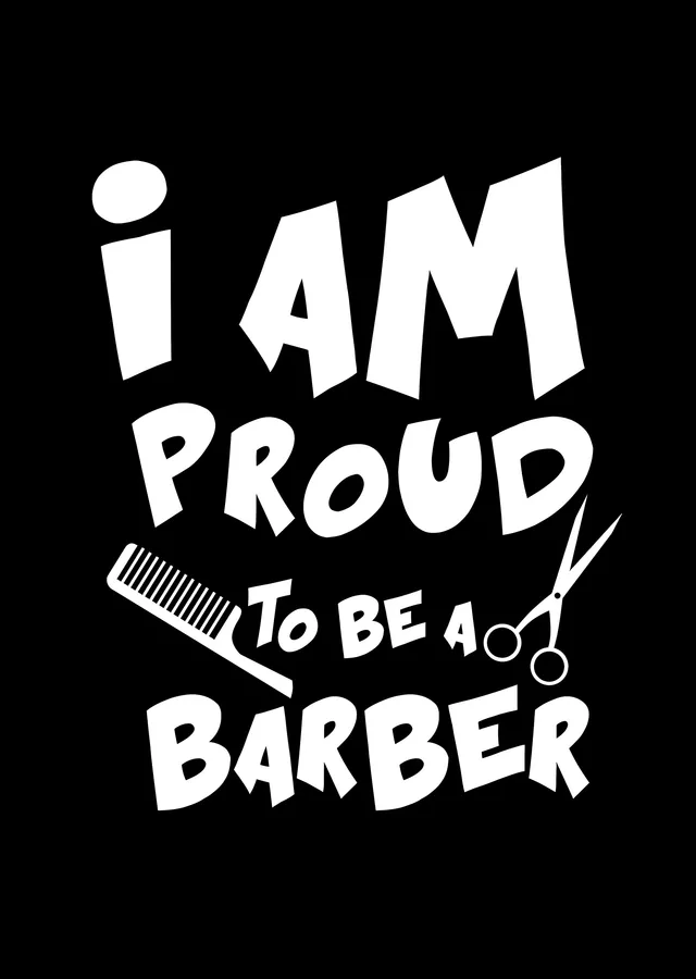 I Am Proud to Be a Barber - Berber Tipografisi metal tablo