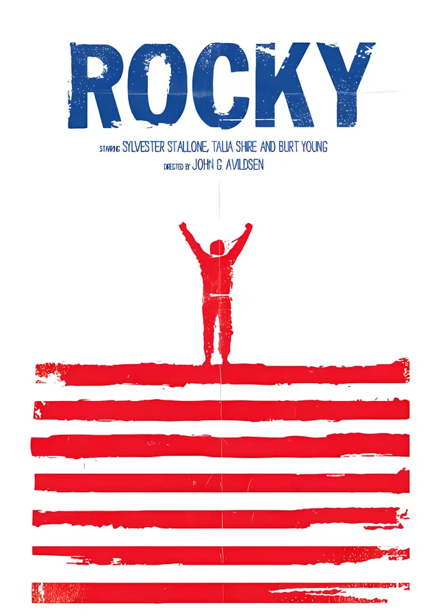 Rocky - Amerikan Bayrağı Silüeti metal tablo