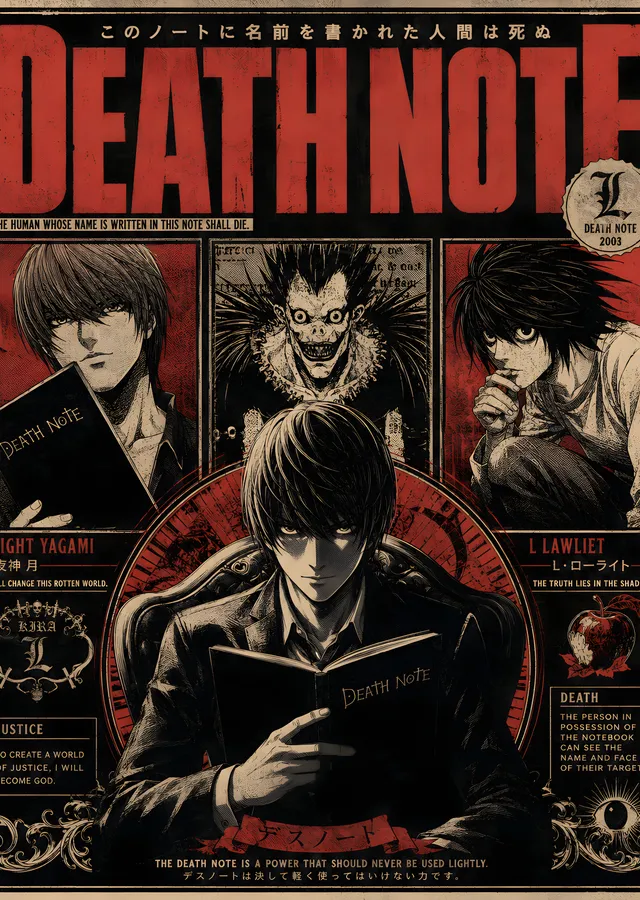 Death Note: Ölüm Defteri metal tablo