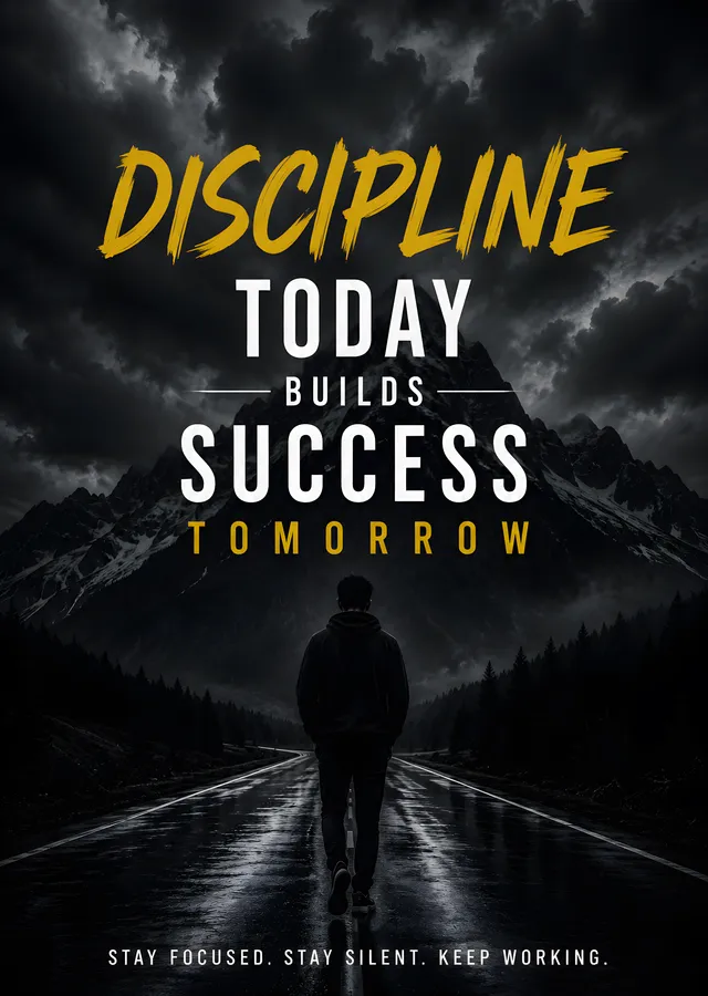 Discipline Today Builds Success Tomorrow metal tablo