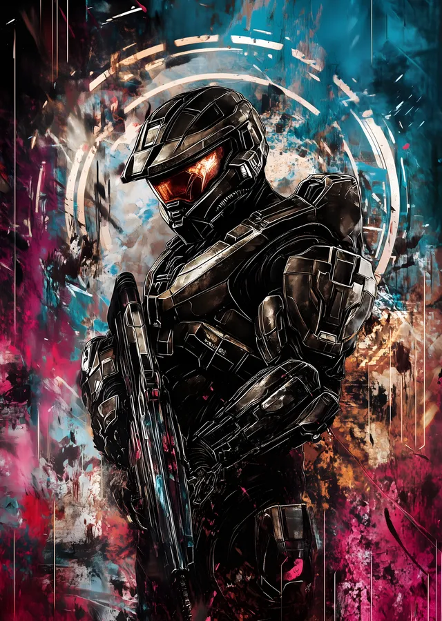 Halo: Neon Zırh metal tablo