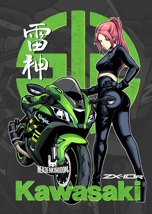 Kawasaki ZX-10R - Anime Karakter metal tablo