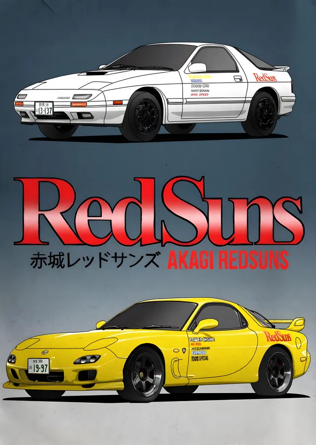 Akagi RedSuns - Initial D metal tablo
