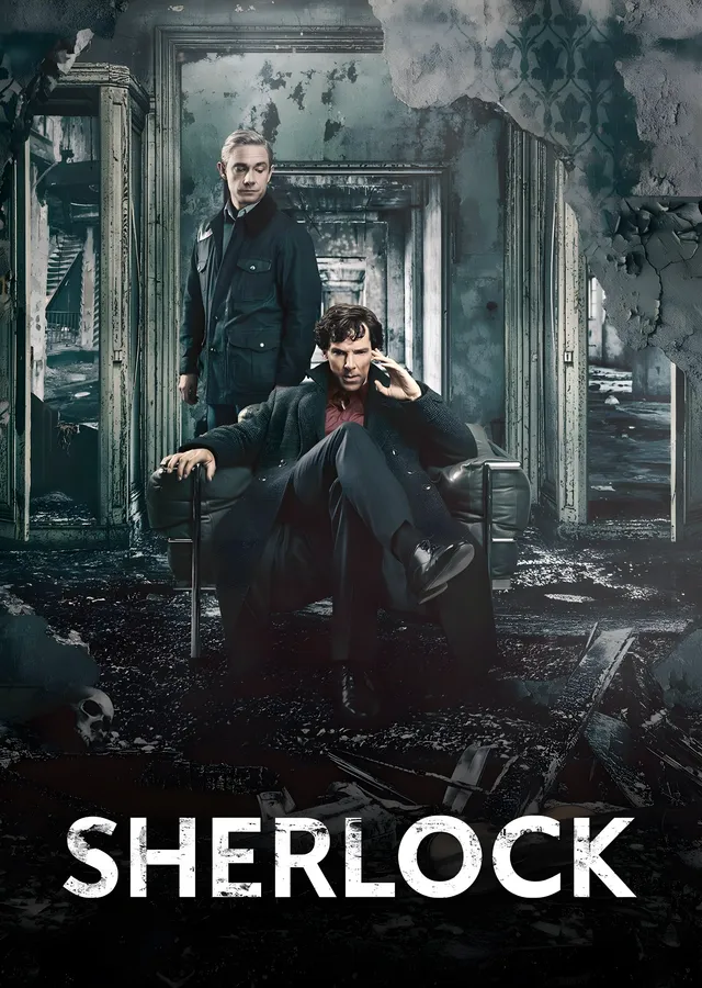 Sherlock - Yıkıntıda Sherlock ve Watson metal tablo