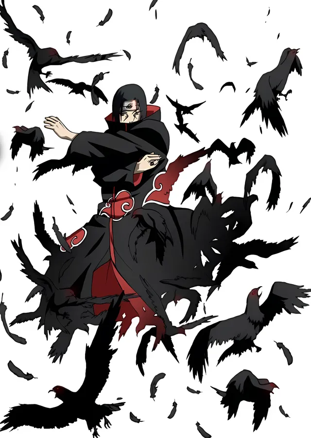 Naruto - Uchiha Itachi: Kuzgun Sürüsü metal tablo