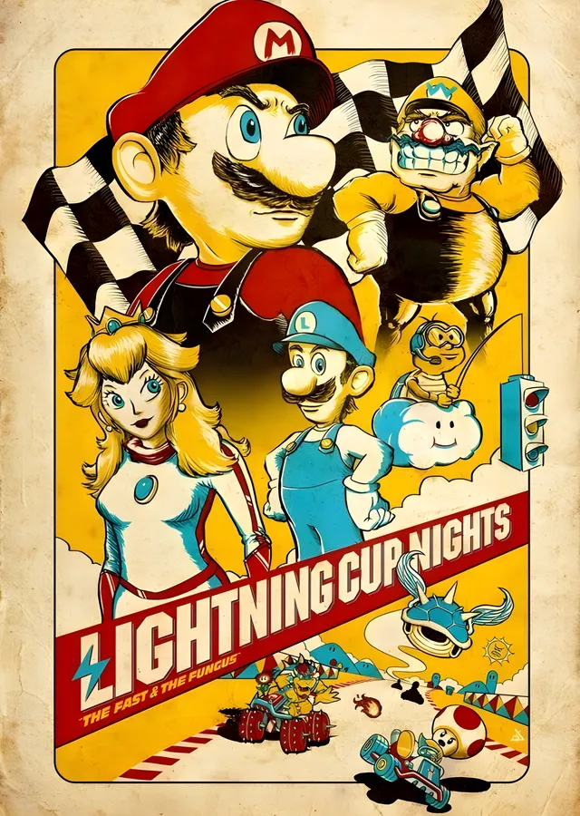 Mario Kart: Lightning Cup Nights metal tablo