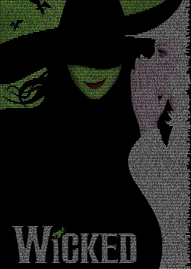 Wicked - Yazılardan Elphaba metal tablo