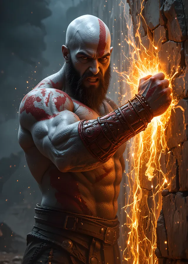 God of War: Leviathan'ın Kıvılcımı metal tablo