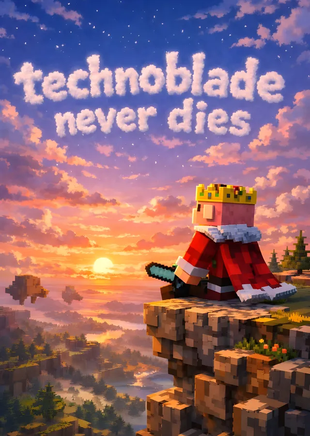 Minecraft: Technoblade Never Dies metal tablo