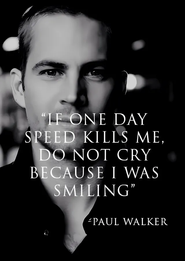 Paul Walker - Speed Kills metal tablo