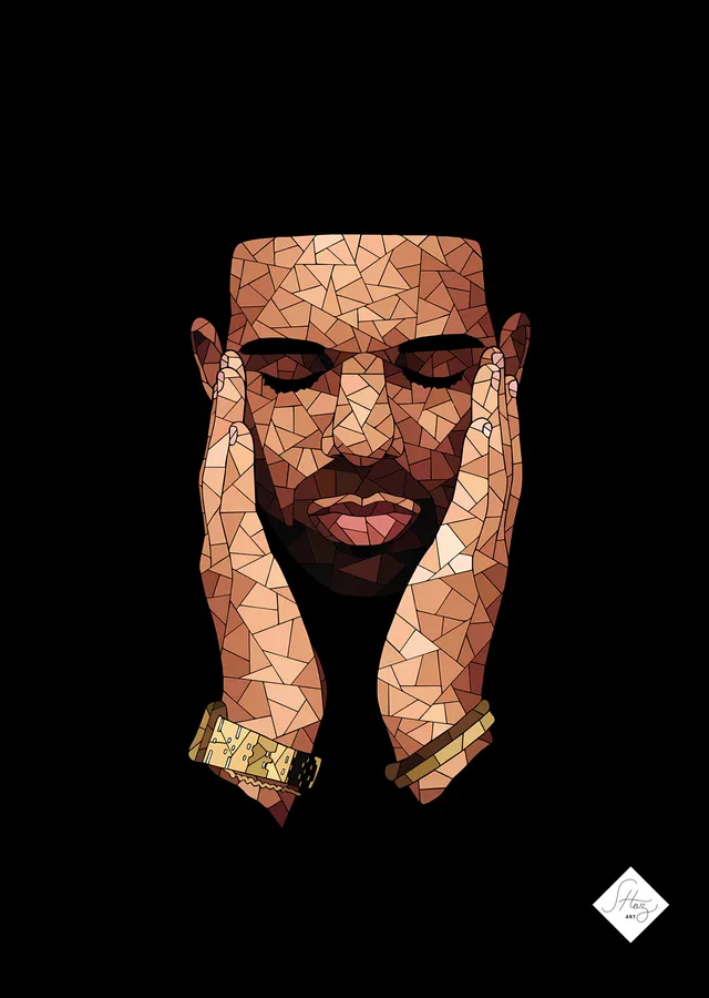 Drake: Geometrik Portre metal tablo