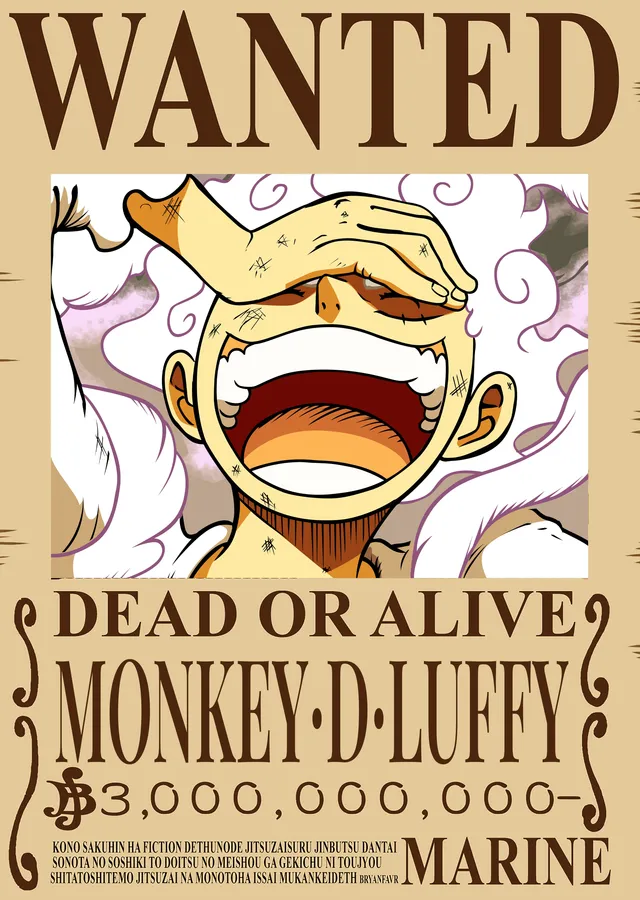 Monkey D. Luffy: Gear 5 Bounty metal tablo