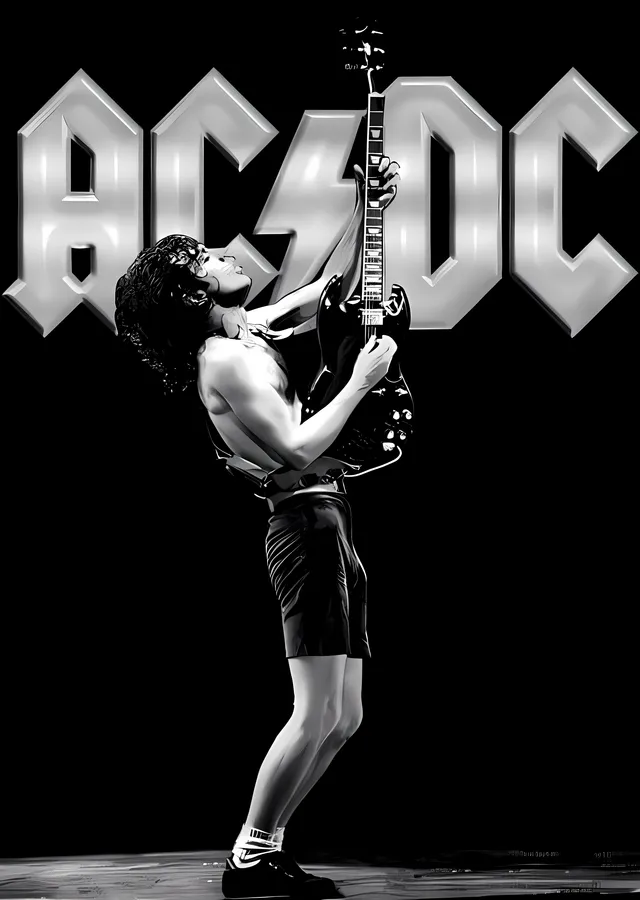 AC/DC: Angus Young Sahne Performansı metal tablo