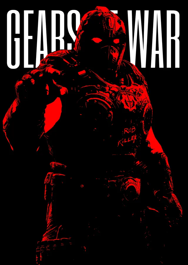 Gears of War: Kırmızı Siluet metal tablo