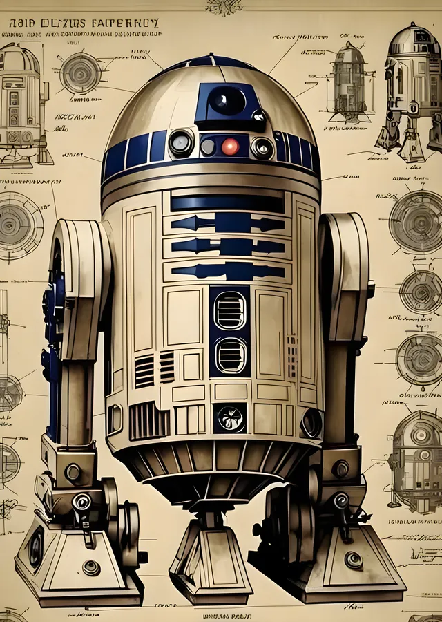 R2-D2: Star Wars Robot metal tablo