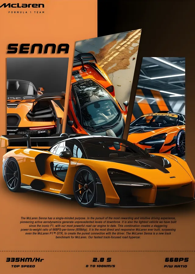 McLaren Senna metal tablo
