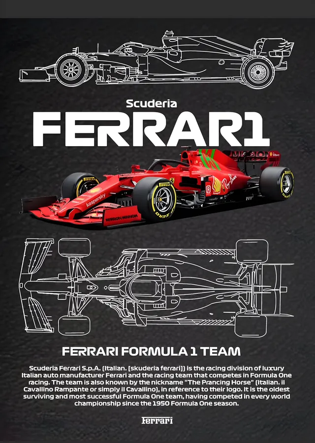 Scuderia Ferrari Formula 1 metal tablo