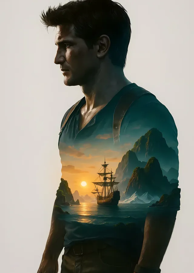 Uncharted - Nathan Drake metal tablo