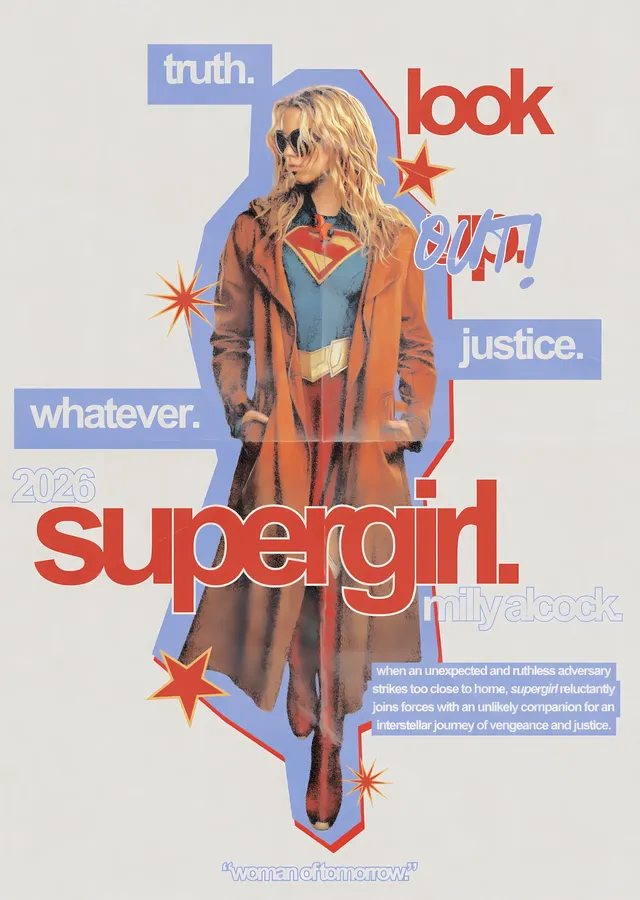 Supergirl - Güneş Gözlüklü Milly Alcock metal tablo