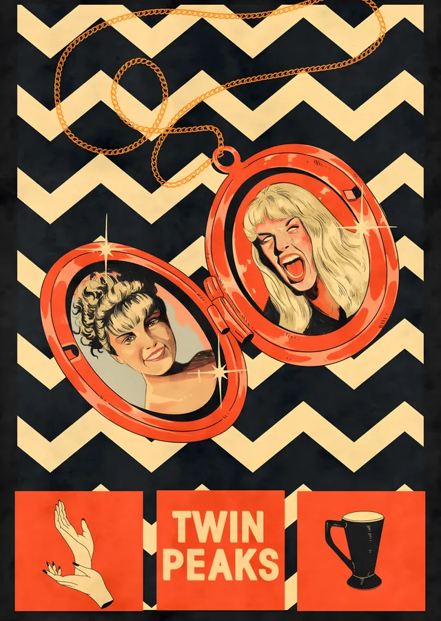 Twin Peaks: İki Karakterin Sonsuz Döngüsü metal tablo
