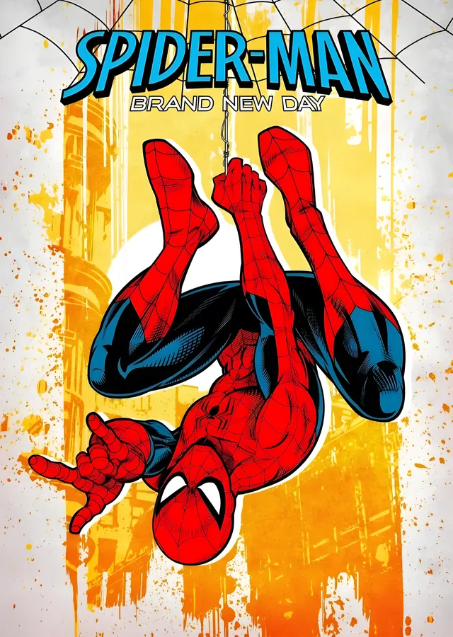 Spider-Man: Sarı Zemin metal tablo