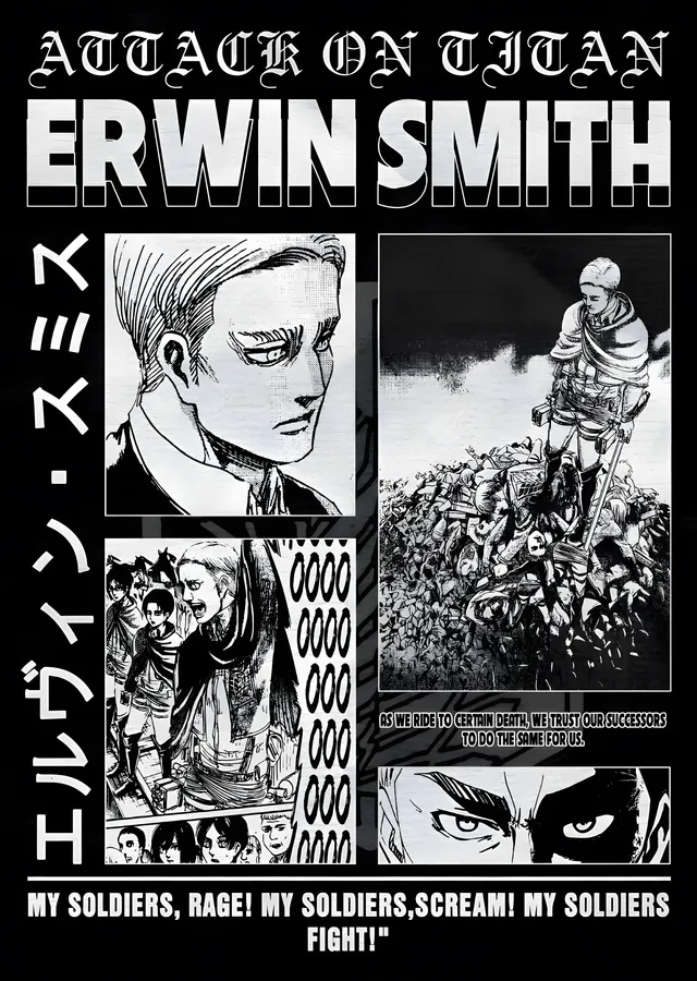 Attack on Titan: Erwin Smith metal tablo