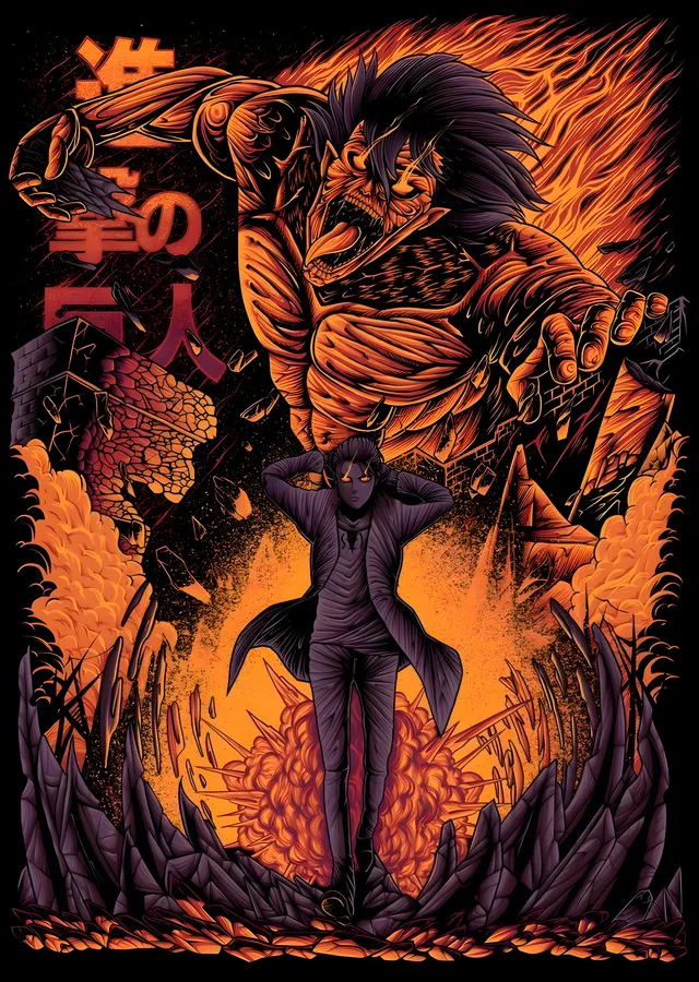 Attack on Titan: Alevler İçinde metal tablo