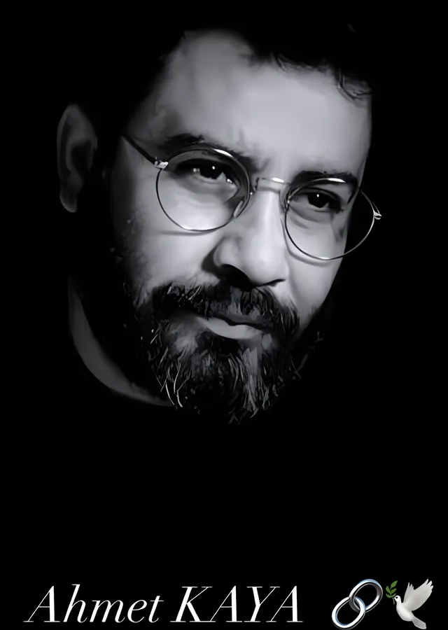 Ahmet Kaya - Siyah Beyaz Portre metal tablo