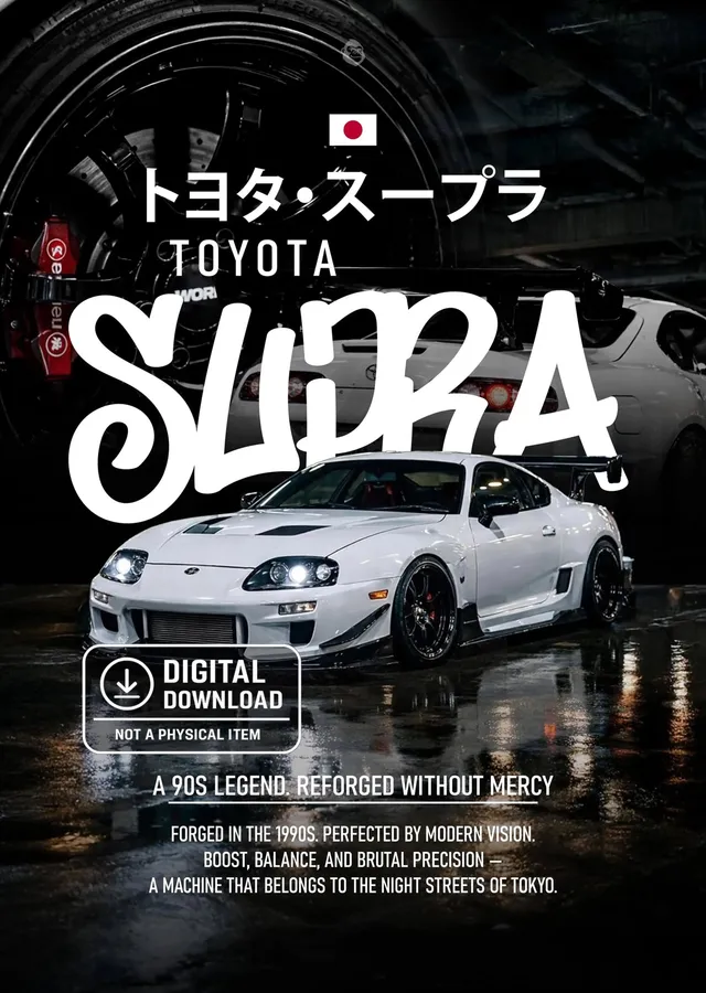 Toyota Supra - Tokyo Geceleri metal tablo