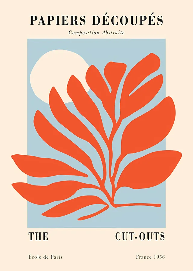 Papiers Découpés: Composition Abstraite - Matisse metal tablo