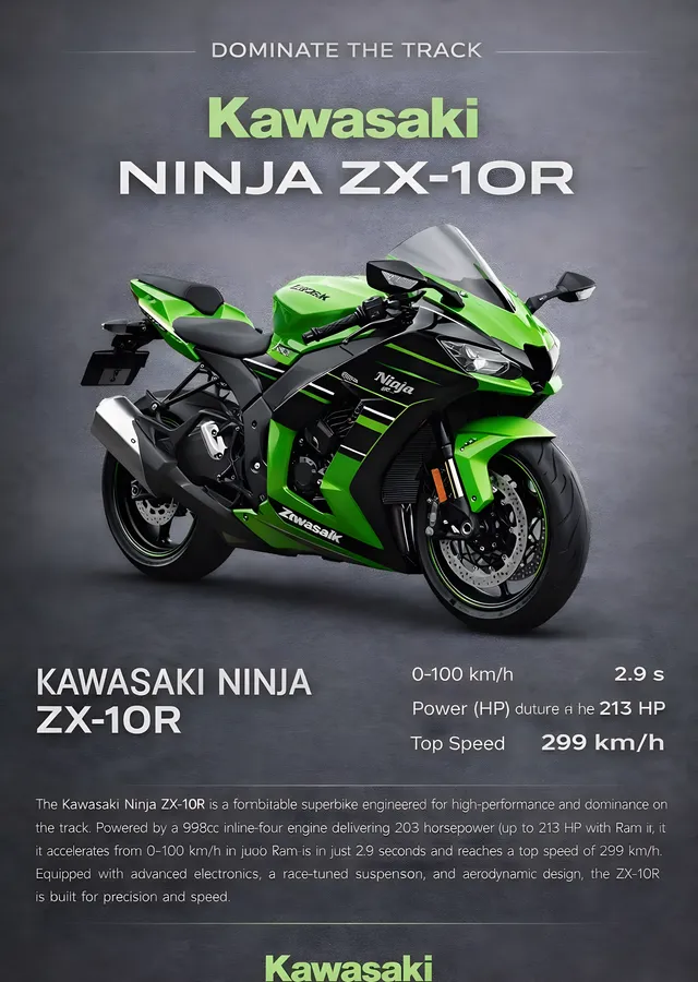 Kawasaki Ninja ZX-10R metal tablo