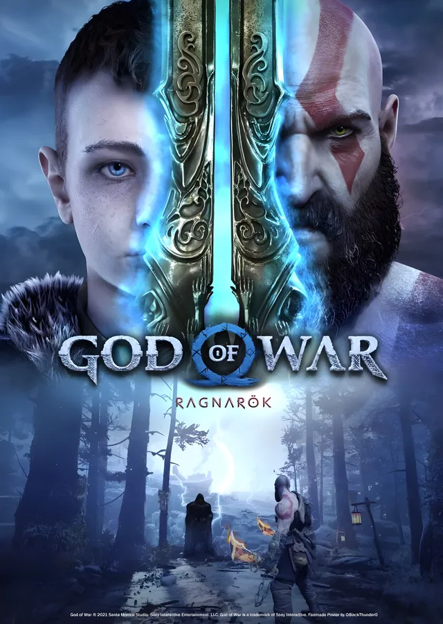God of War Ragnarök: Balta ve Yüzler metal tablo