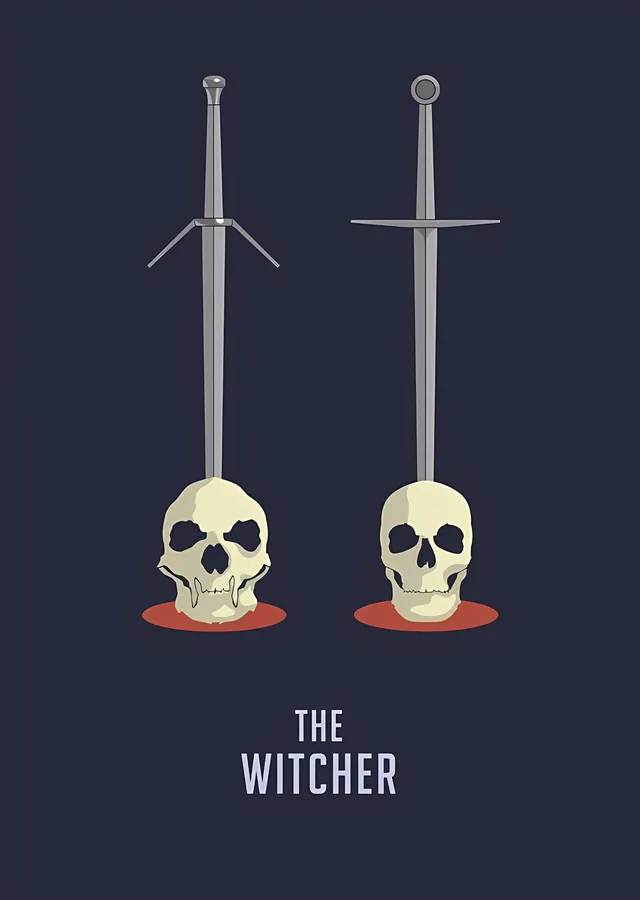 The Witcher: İki Kılıç · Kafataslı Kompozisyon metal tablo