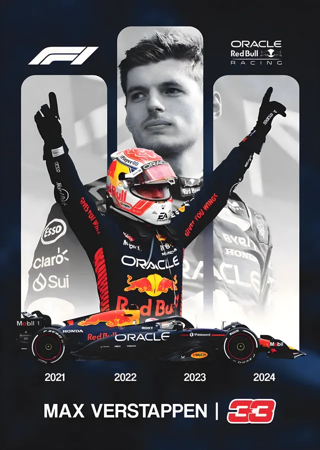 Max Verstappen: Red Bull Racing metal tablo