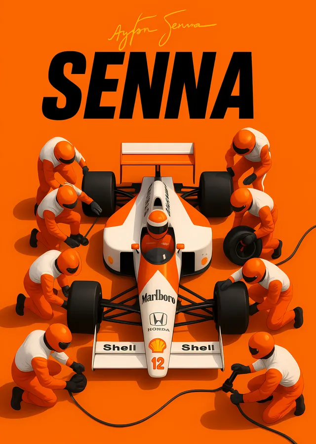 Ayrton Senna F1 metal tablo