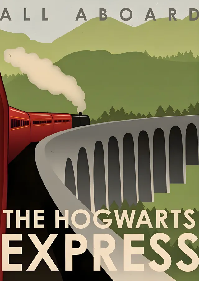 Hogwarts Express: Tren ve Köprüler metal tablo