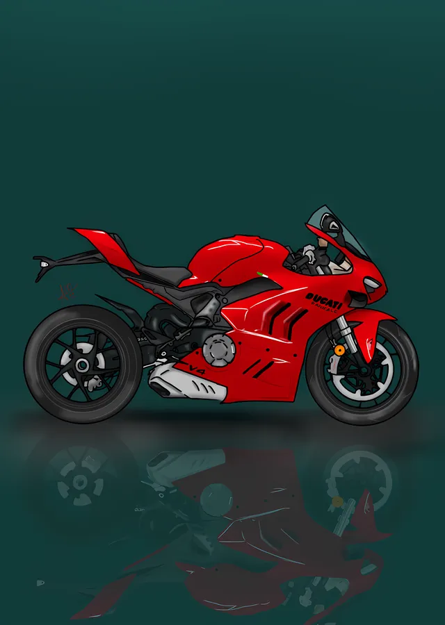 Ducati Panigale V4 - Vektör metal tablo