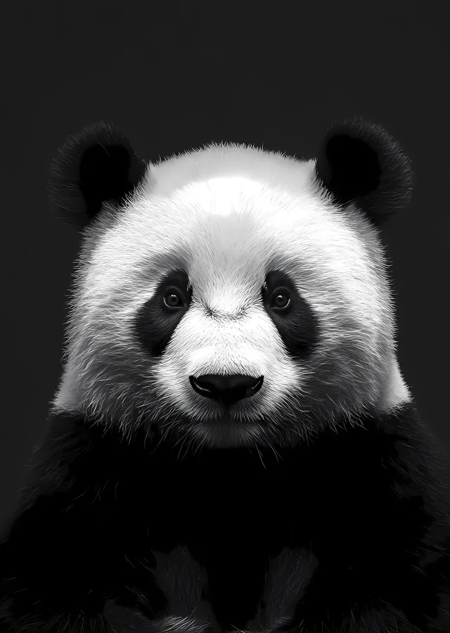 Panda Portresi: Sakin Bakışlar metal tablo