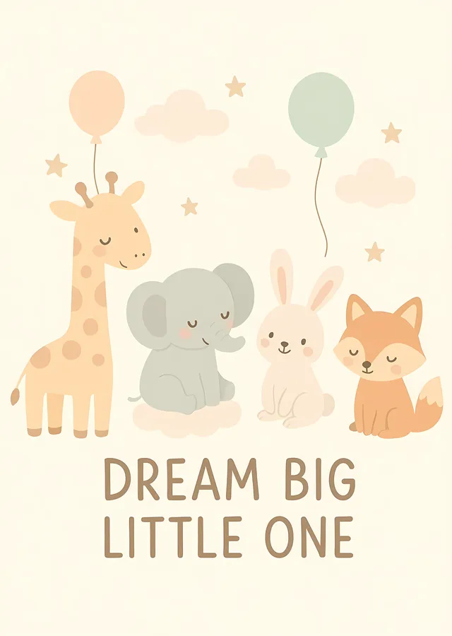 Dream Big Little One: Pembe Çocuk Odası metal tablo