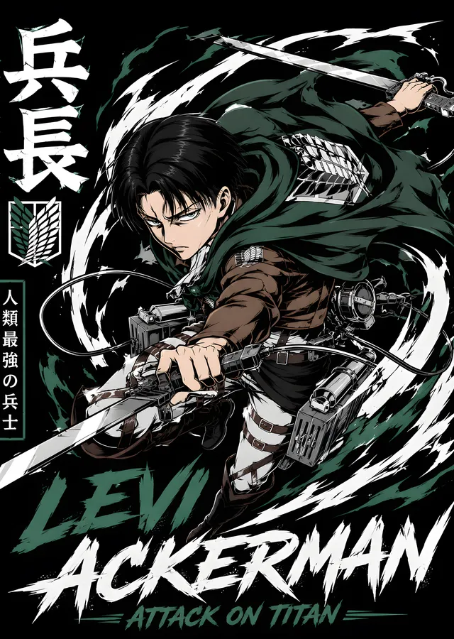 Levi Ackerman: İnsanlığın En Güçlüsü metal tablo