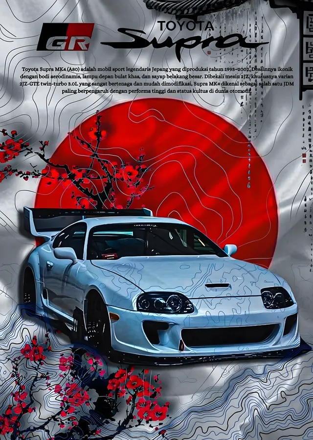 Toyota Supra MK4 - JDM metal tablo