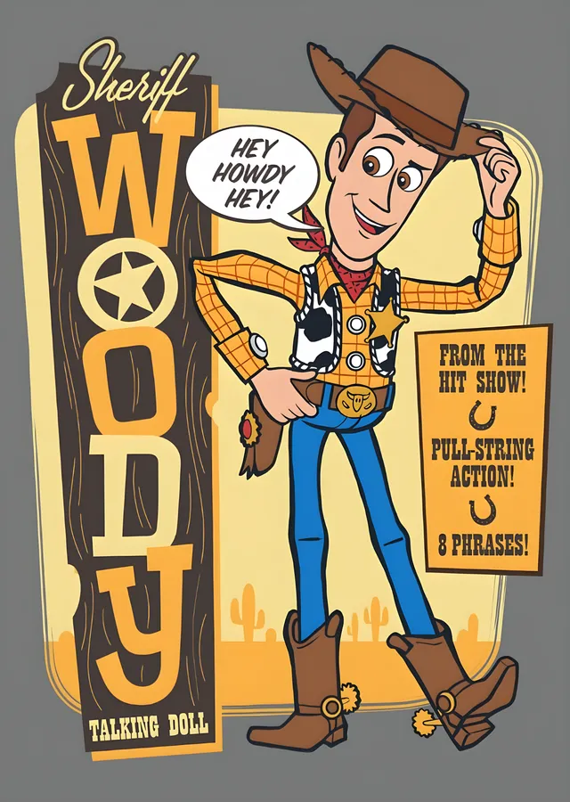 Toy Story - Sheriff Woody Retro İlanı metal tablo