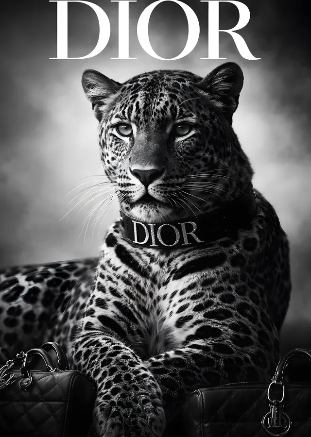 Dior: Leopar Marka İkonu metal tablo